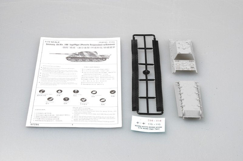 Trumpeter 07294 German Sd.Kfz 186 Jagdtiger (Porsche gear) w Zimme 1/72 – immagine 3