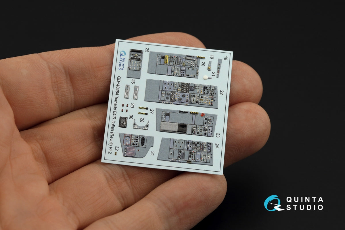 Quinta Studio QD+48264 Tornado ECR Italian 3D-Printed &amp;amp; coloured Interior on decal paper (Revell) (with 3D-printed resin parts) 1/48 – imagen 9