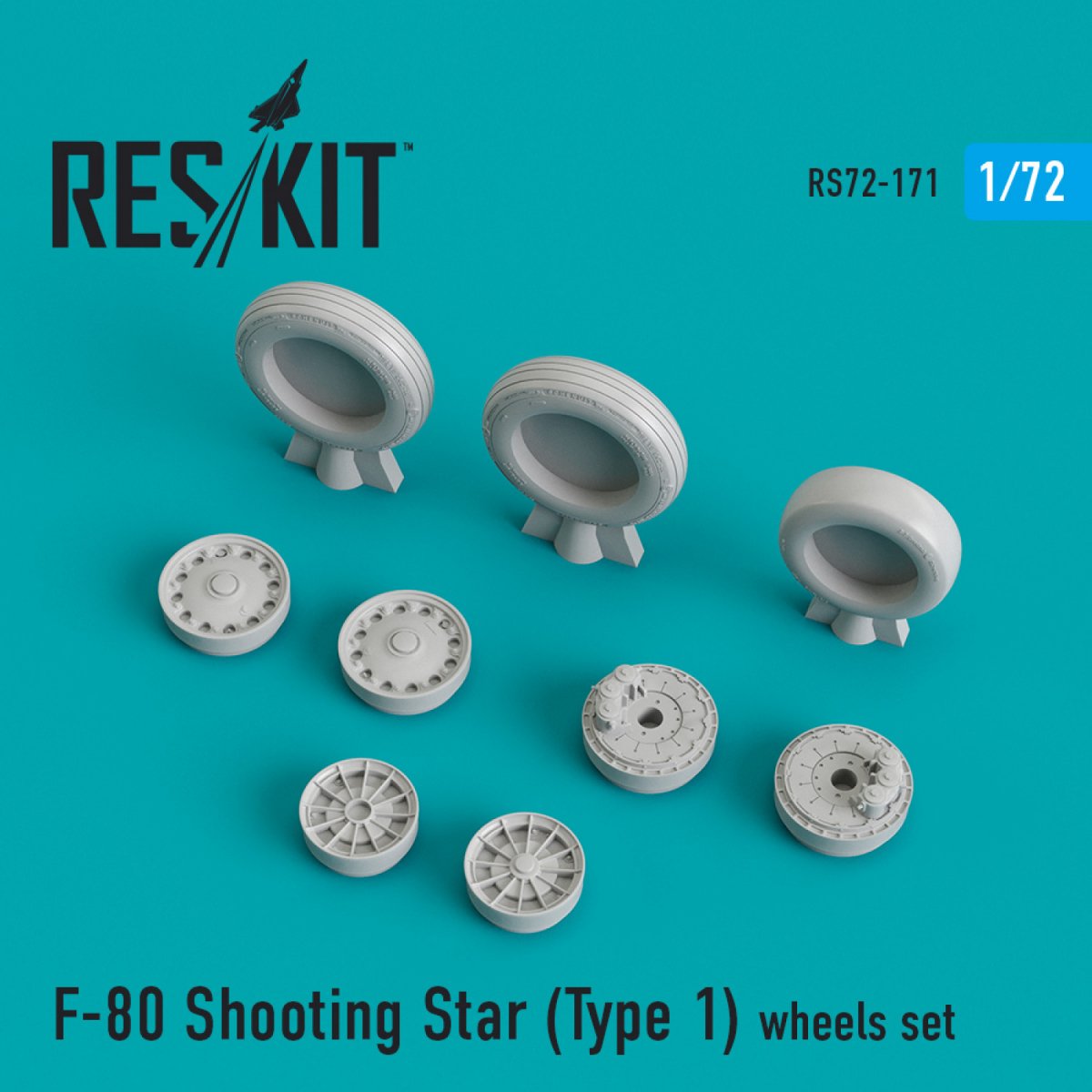 RESKIT RS72-0171 F-80 "SHOOTING STAR" (TYPE 1) WHEELS SET 1/72