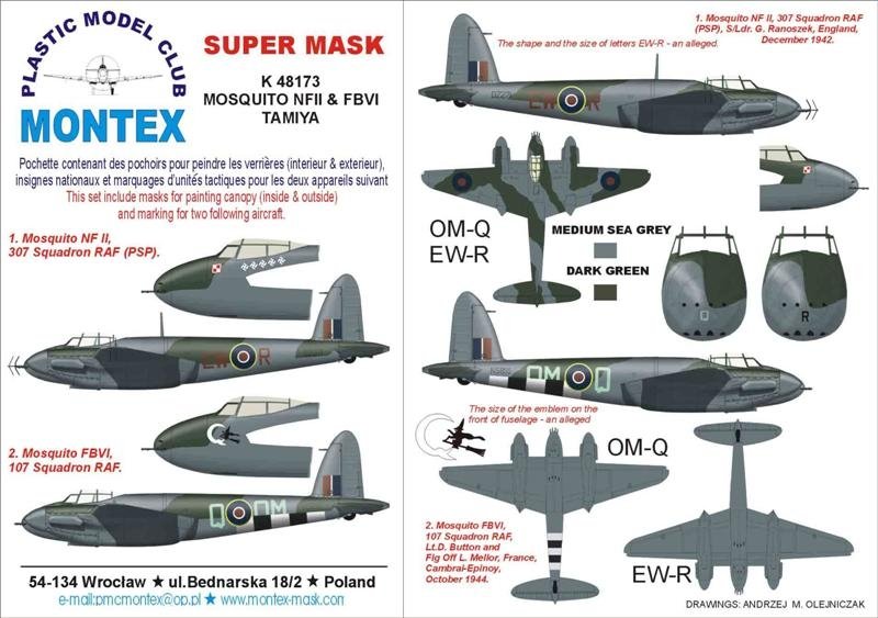 Montex K48173 DH 98 MOSQUITO NF II & VI 1/48