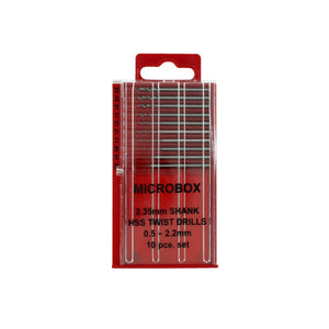 Coffret de 10 forets Microbox Modelcraft PDR4005 (0,5 - 2,2 mm)