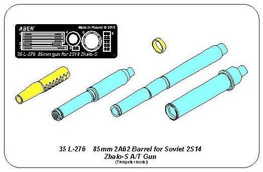 Aber 35L-276 Lufa kalibru 85mm 2A62 do radzieckiego ppanc działa 2S14 Zhalo-S 1/35 – immagine 3