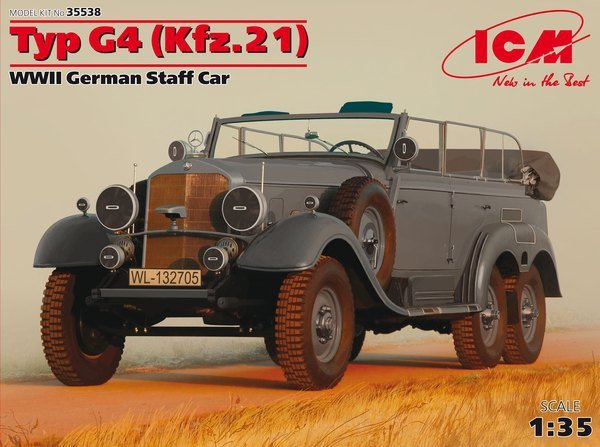 ICM 35538 ​​Type G4 (Kfz.21) Voiture d&amp;#39;état-major allemande de la Seconde Guerre mondiale (1/35)