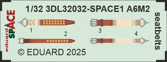 Eduard 3DL32032 A6M2 Zero seatbelts SPACE TAMIYA 1/32 – Bild 3