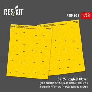 RESKIT RSM48-0036 Su-25 Frogfoot Clover (best suitable for the plane number “blue 22”) Ukrainian Air Forces (Pre-cut painting masks )1/48
