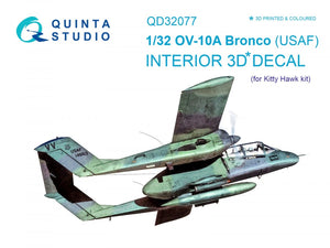Quinta Studio QD32077 OV-10A (USAF version) 3D-Printed &amp;amp; coloured Interior on decal paper (for KittyHawk kit) 1/32