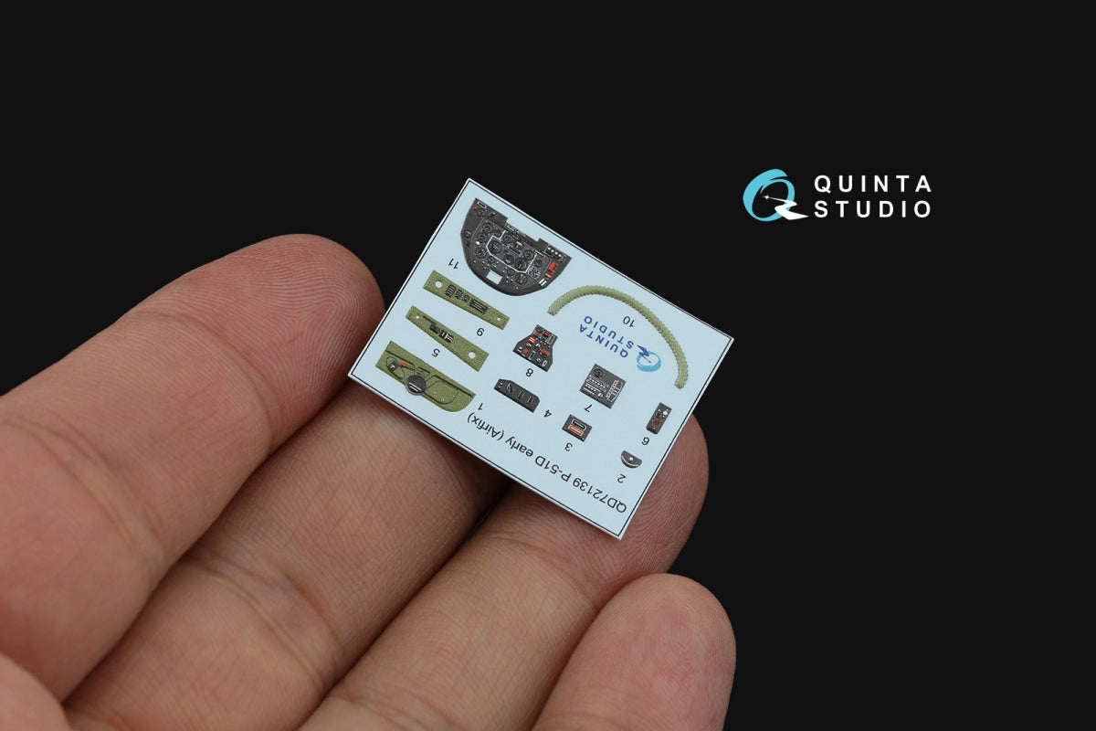 Quinta Studio QD72139 P-51D early 3D-Printed coloured Interior on decal paper (Airfix) 1/72 – Bild 6
