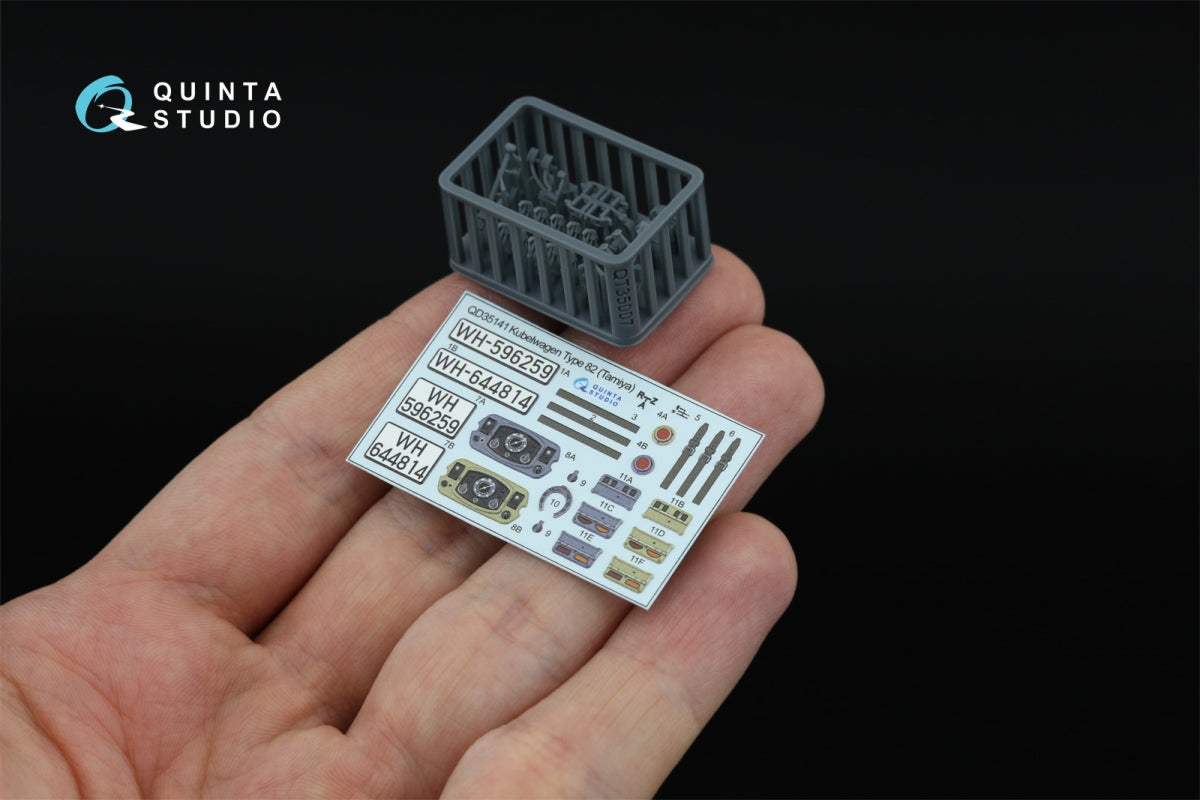 Quinta Studio QD+35141 Kubelwagen Type 82 3D-Printed &amp;amp; coloured Interior on decal paper (Tamiya) (with 3D-printed resin parts) 1/35 – Bild 5