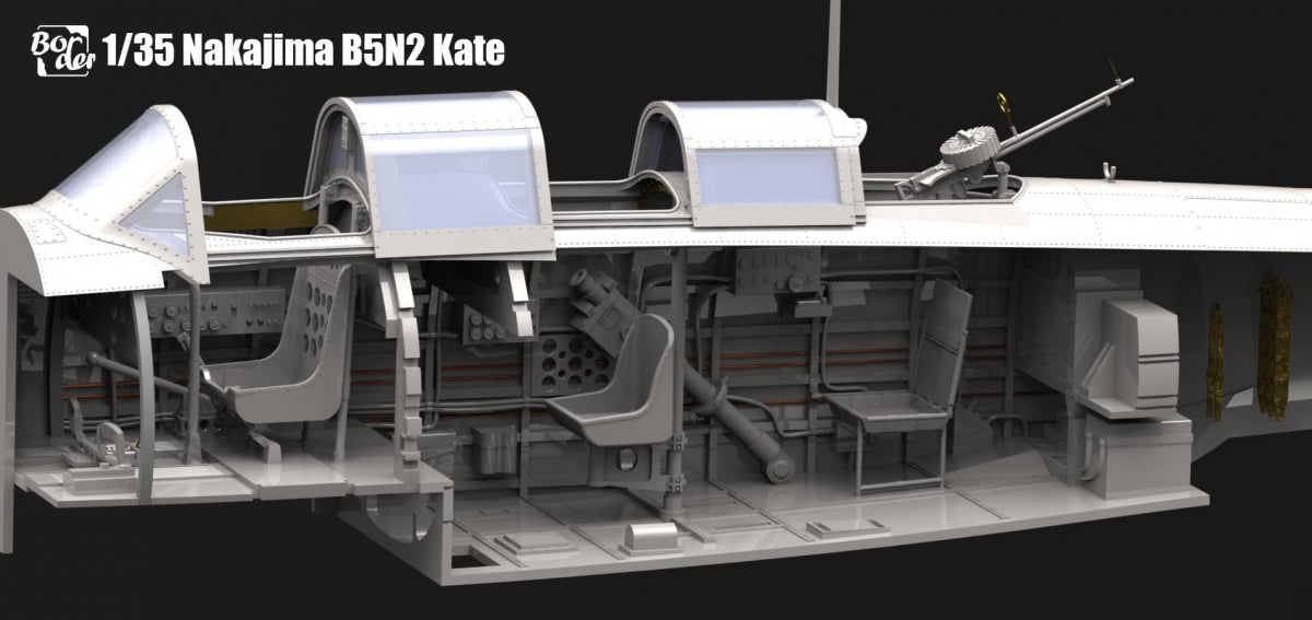 Border Model BF-005 Nakajima B5N2 Type 97 Carrier Attack Bomber &amp;quot;Kate&amp;quot; w/ Full interior 1/35 – immagine 13