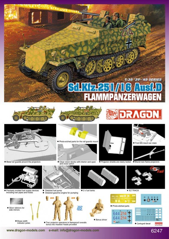Dragon 6247 Sd.Kfz. 251/16 Ausf. D Flammpanzerwagen 1/35 – immagine 2