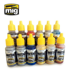 AMMO of Mig Jimenez 7175 METALLIC COLORS SET (12x17ml) – Bild 2