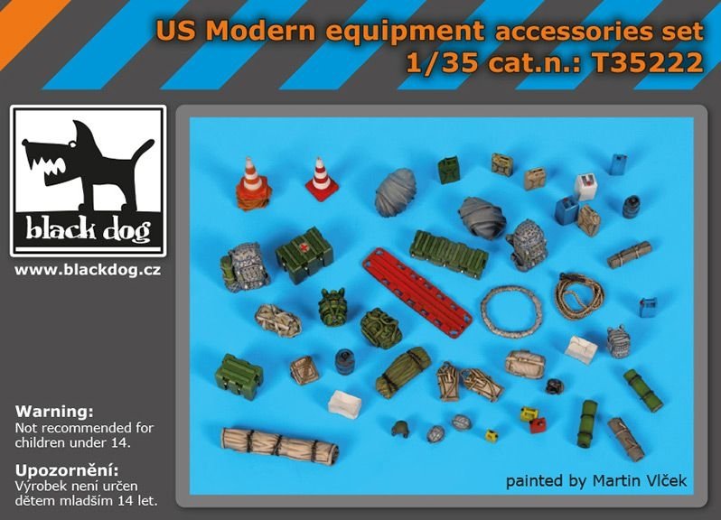 Ensemble d'accessoires d'équipement moderne américain Black Dog T35222 1/35 