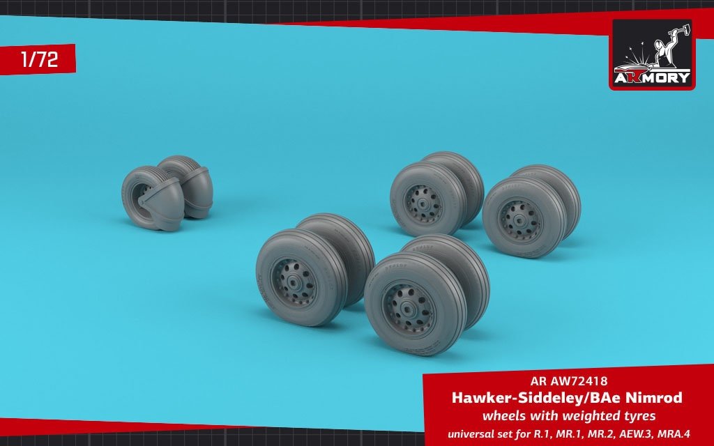 Armory Models AW72418 BAe Nimrod wheels w/ weighted tires 1/72 – Bild 5