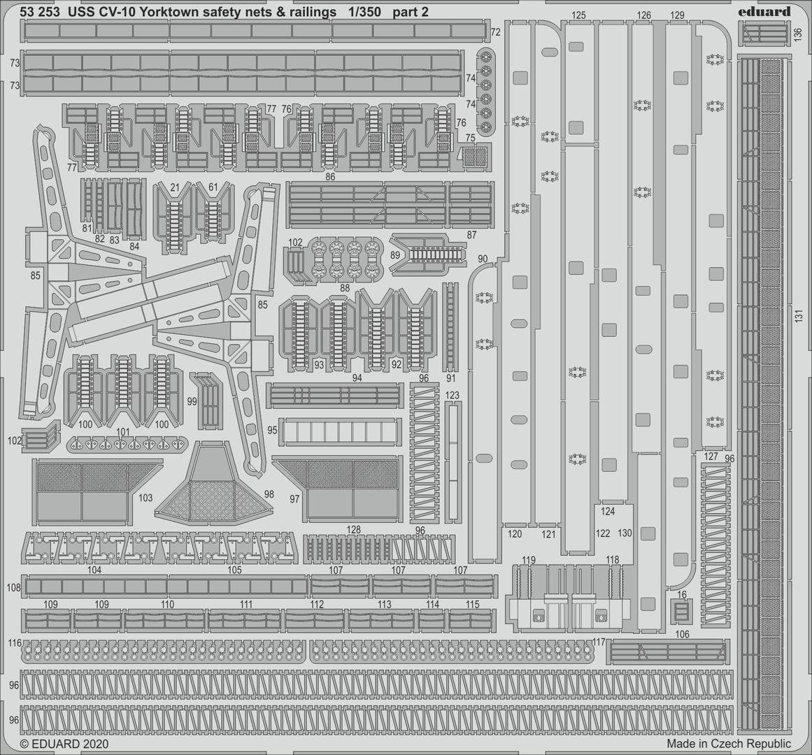 Eduard 53253 USS CV-10 Yorktown safety nets &amp;amp; railings 1/350 TRUMPETER – zdjęcie 2