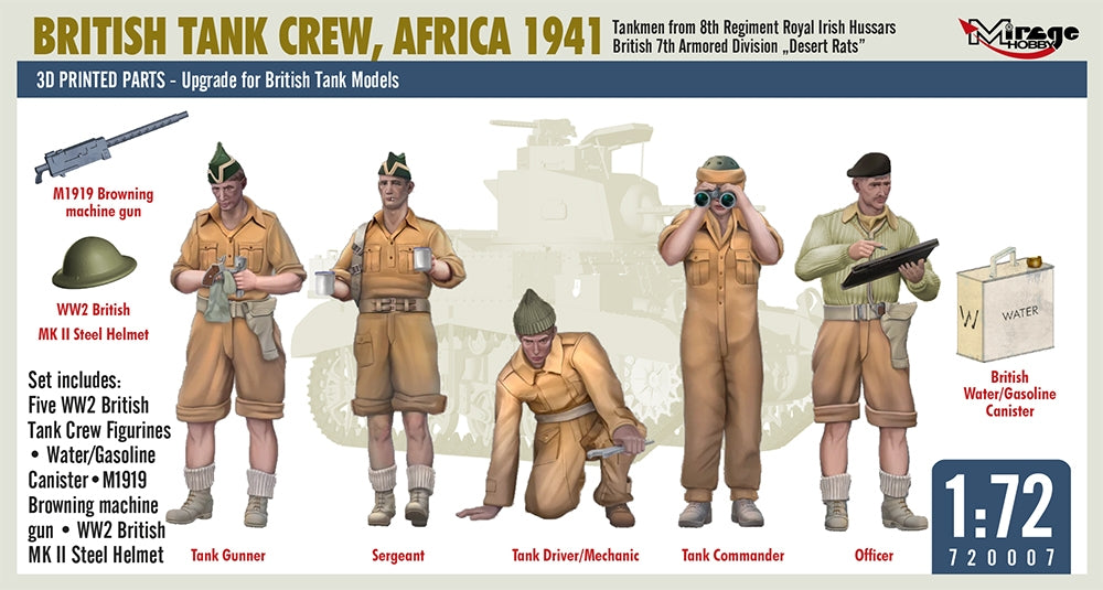 Mirage Hobby 720007 British Tank Crew, Africa 1941 1/72 – immagine 3