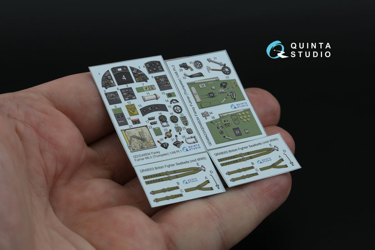 Quinta Studio QD48534 Fairey Fulmar Mk.II 3D-Printed &amp;amp; colored Interior on decal paper (Trumpeter) 1/48 – image 3