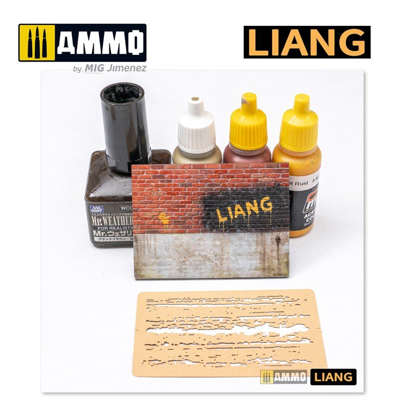 Liang 0009 Chipping Effects Airbrush Stencils – immagine 2