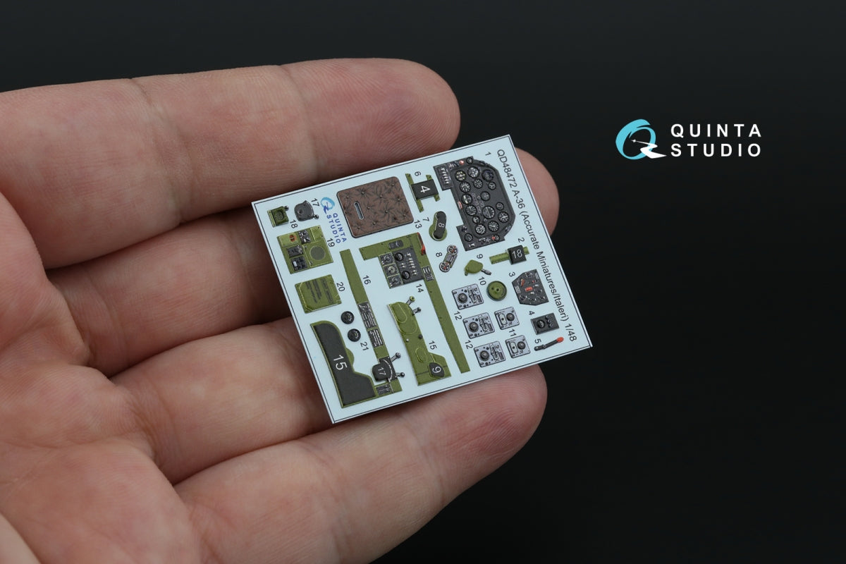 Quinta Studio QD48472 A-36 3D-Printed coloured Interior on decal paper (Accurate Miniatures/Italeri) 1/48 – immagine 6