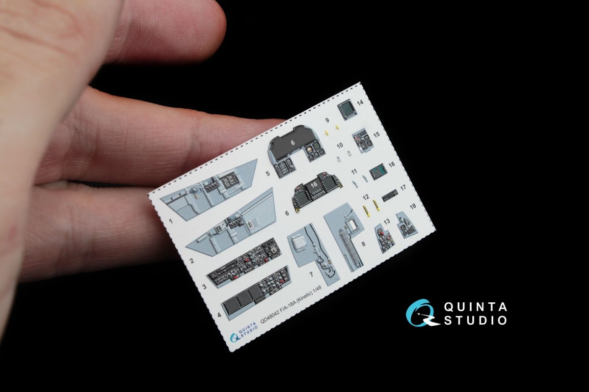 Intérieur imprimé en 3D et coloré sur papier décalcomanie Quinta Studio QD48042 F/A-18A (pour Kinetic) 1/48 – image 2