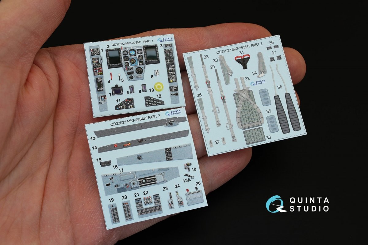 Quinta Studio QD32022 MiG-29SMT 3D-Printed &amp;amp; coloured Interior on decal paper (for Trumpeter kit) 1/32 – immagine 3