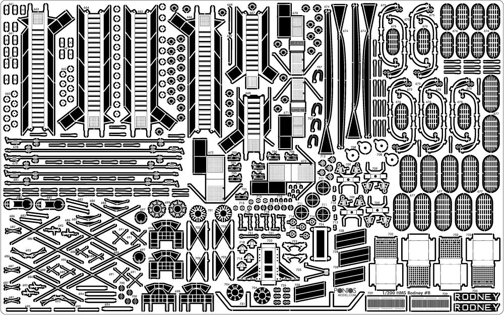 Pontos 23007F1 HMS RODNEY 1942 Detail Up Set 1/200 – zdjęcie 29