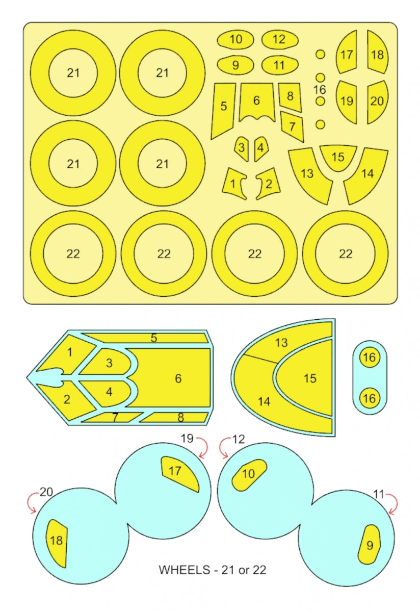 Masque Omask 54071 I-16 type 5 (pour Zvezda) 1/48 – image 2