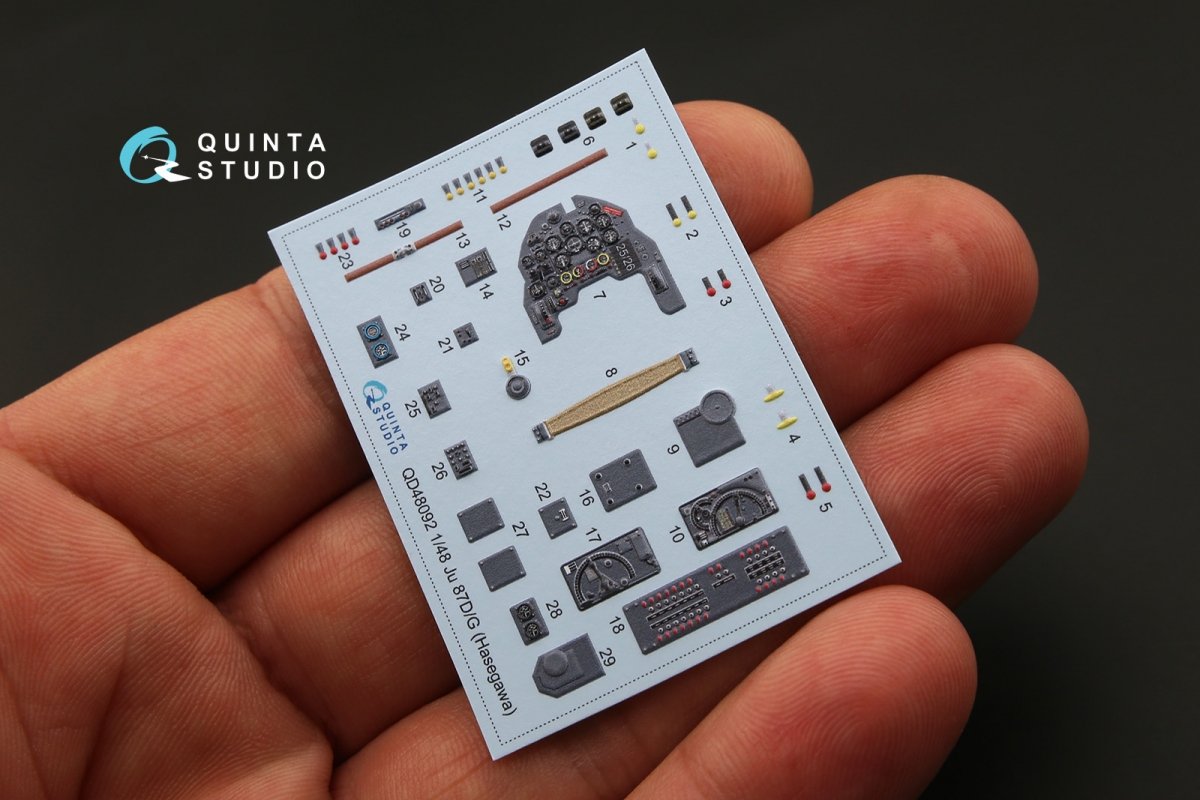 Quinta Studio QD48092 Ju 87D/G 3D-Printed &amp;amp; coloured Interior on decal paper (for Hasegawa kit) 1/48 – immagine 4