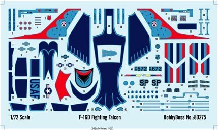 Hobby Boss 80275 F-16D Fighting Falcon 1/72 – Bild 3