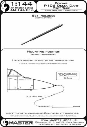 Master AM-144-016 F-106 Delta Dart - Pitot Tube 1/144 – immagine 3