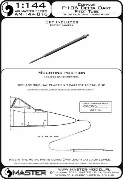 Master AM-144-016 F-106 Delta Dart - Pitot Tube 1/144 – immagine 3