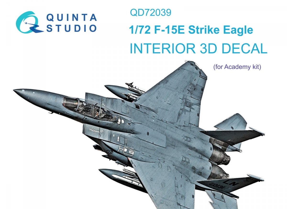Intérieur imprimé en 3D et coloré pour le F-15E de Quinta Studio QD72039 (Academy) à l'échelle 1/72