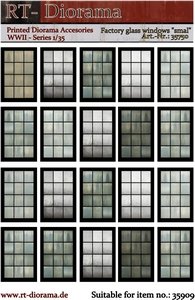 Accessoires imprimés RT-Diorama 35750 : Vitres d&amp;#39;usine « petites » 1/35