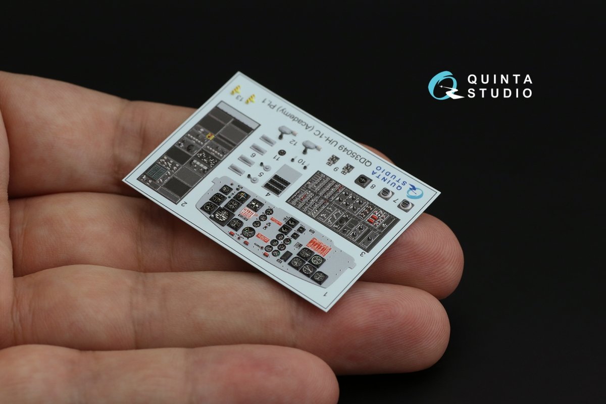 Intérieur imprimé en 3D et coloré sur papier décalcomanie Quinta Studio QD35049 UH-1C (Academy) 1/35 – image 12