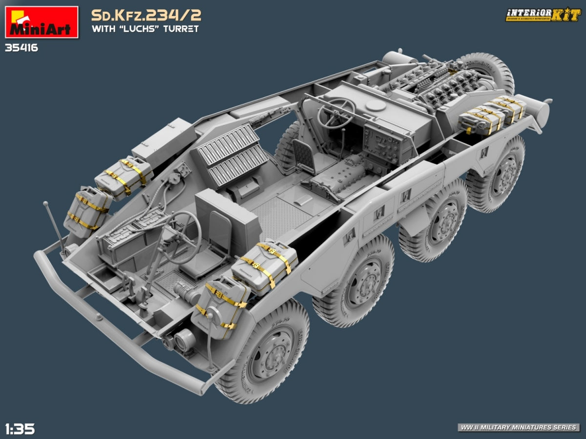 MiniArt 35416 Sd.Kfz.234/2 WITH LUCHS TURRET. INTERIOR KIT 1/35 – immagine 13
