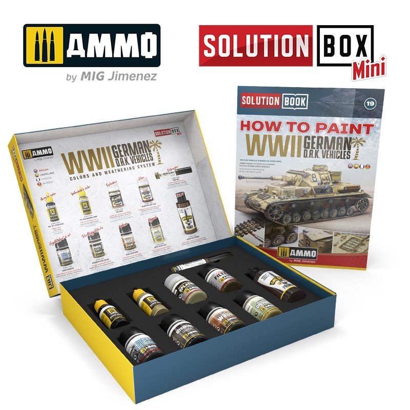 AMMO of Mig Jimenez 7902 SOLUTION BOX MINI –WWII German D.A.K. Vehicles – immagine 2