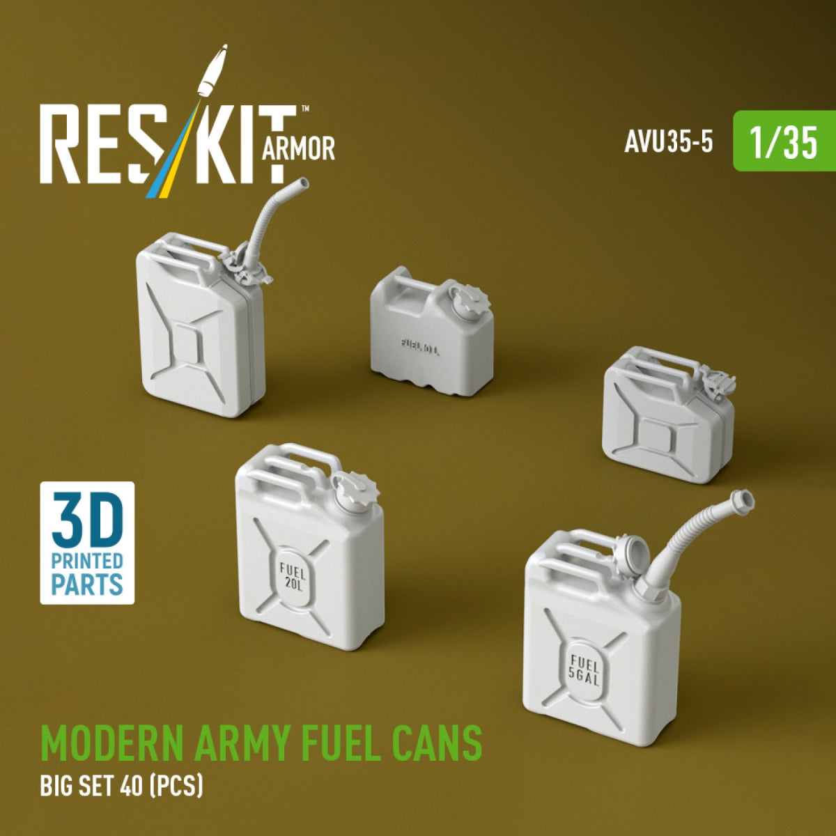 RESKIT AVU35-0005 Modern army fuel cans, big set (3D Printed) 1/35