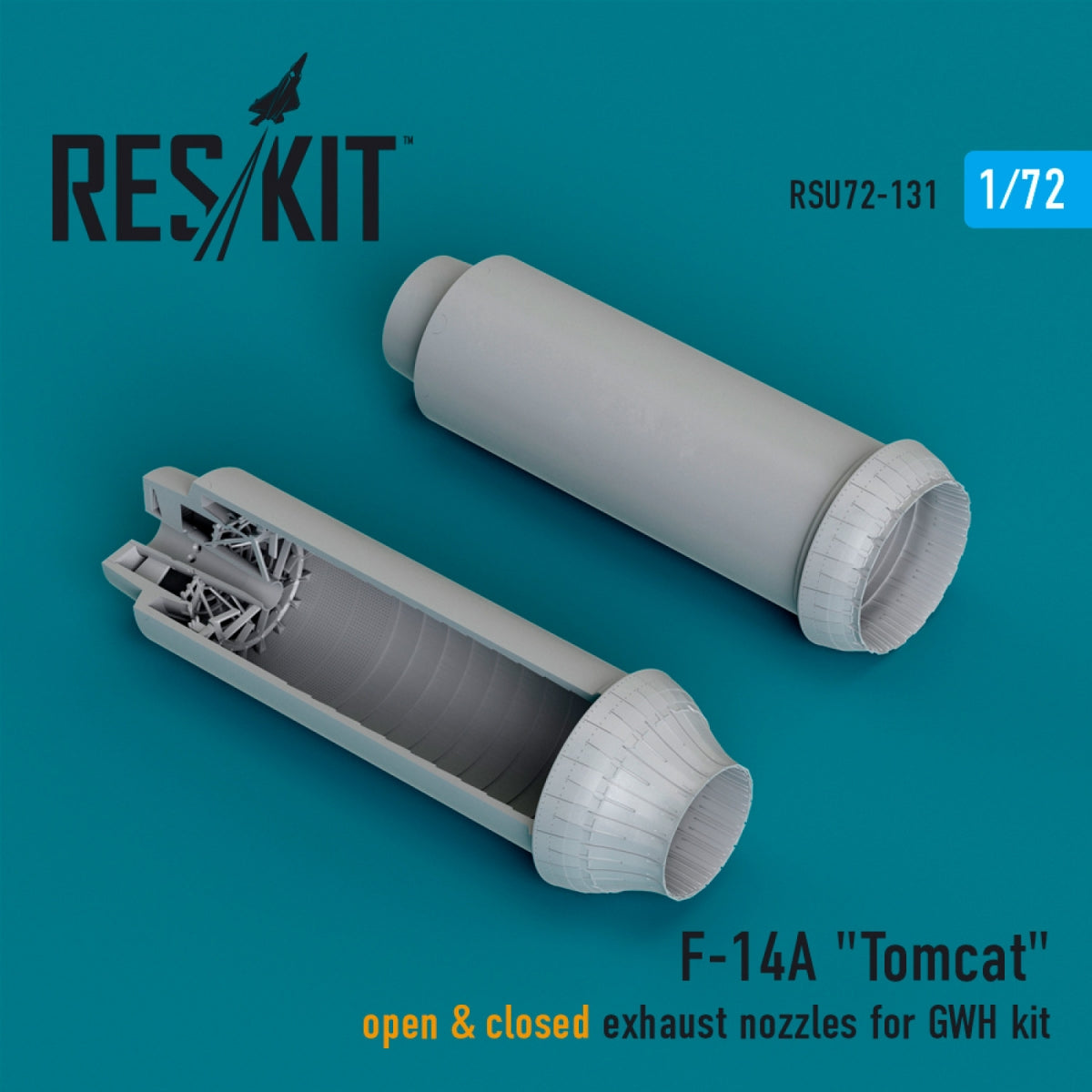 RESKIT RSU72-0131 F-14A "Tomcat" open &amp; closed exhaust nozzles for GWH kit (3D Printed) 1/72