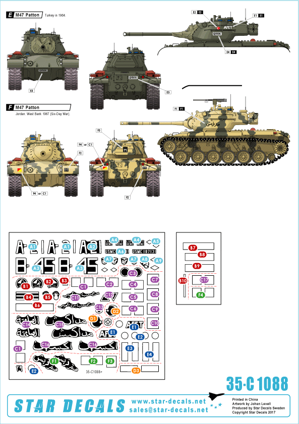 Star Decals 35-C1088 M47 Patton # 4 1/35 – imagen 2