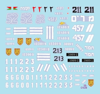 Star Decals 35-C1428 Early IDF markings # 2. Israeli armored cars and AFVs in 1948-49. Sherman 75mm, Sherman 105mm, Cromwell Mk IVF, Hotchkiss 39 H, Vickers Light Tank Mk VI B. 1/35 – image 2