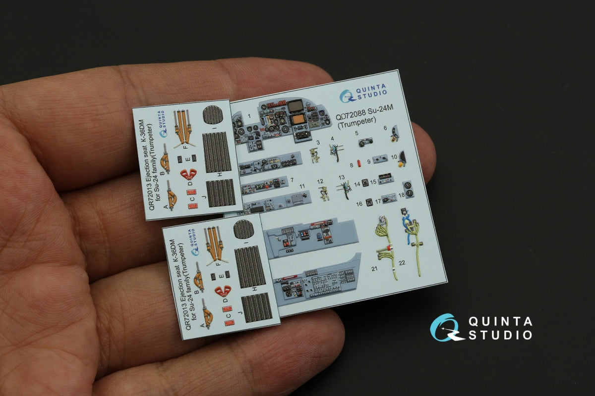 Quinta Studio QD72088 Su-24M 3D-Printed &amp;amp; coloured Interior on decal paper (Trumpeter) 1/72 – immagine 4