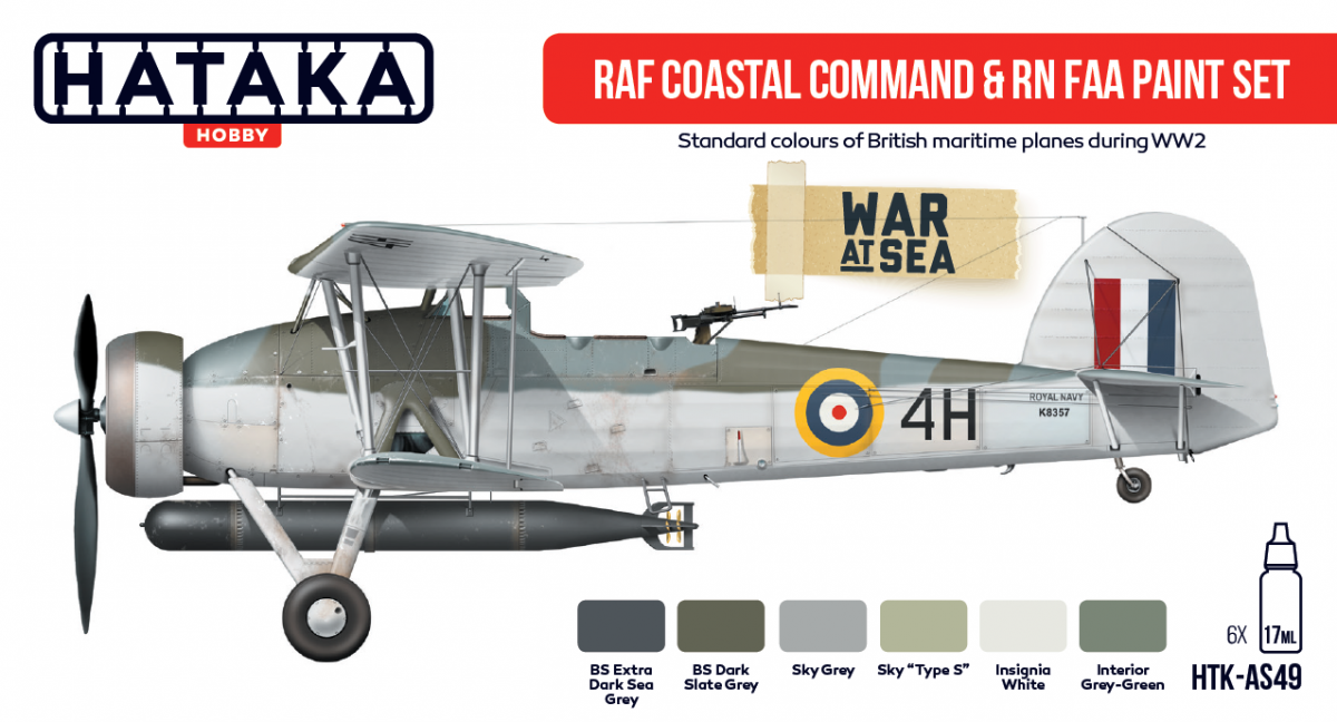 Peinture Hataka HTK-AS49 RAF Coastal Command &amp; RN FAA (6x17ml)