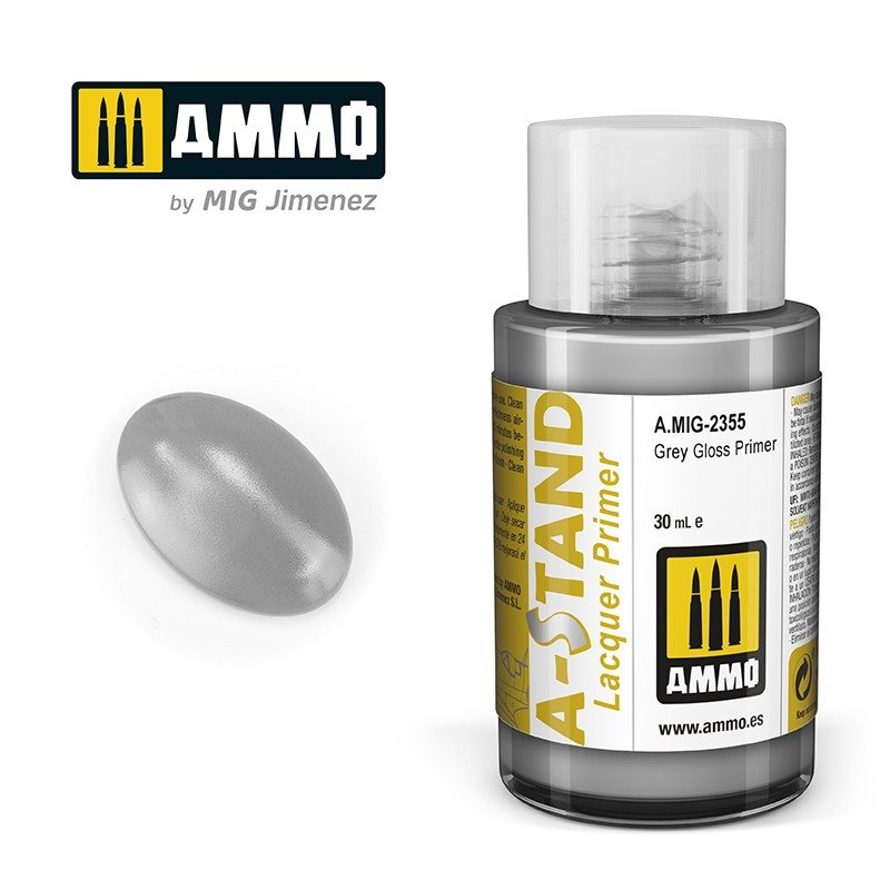 Apprêt brillant gris Ammo of Mig 2355 A-STAND 30 ml