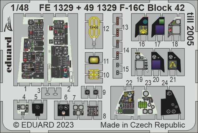 Maquette Eduard FE1329 F-16C Block 42 jusqu'en 2005 KINETIC MODEL 1/48