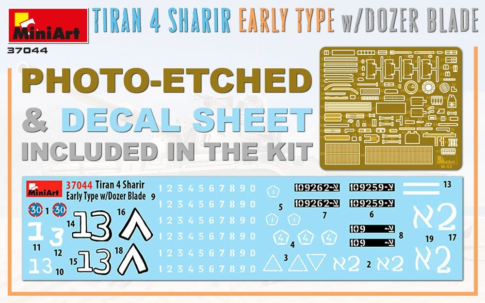 MiniArt 37044 TIRAN 4 Sharir Early Type avec lame de bulldozer 1/35 – image 2
