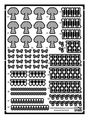 MK1 Design MD-20024 DKM Battleship SCHARNHORST DX PACK for Trumpeter 1/200 – immagine 49
