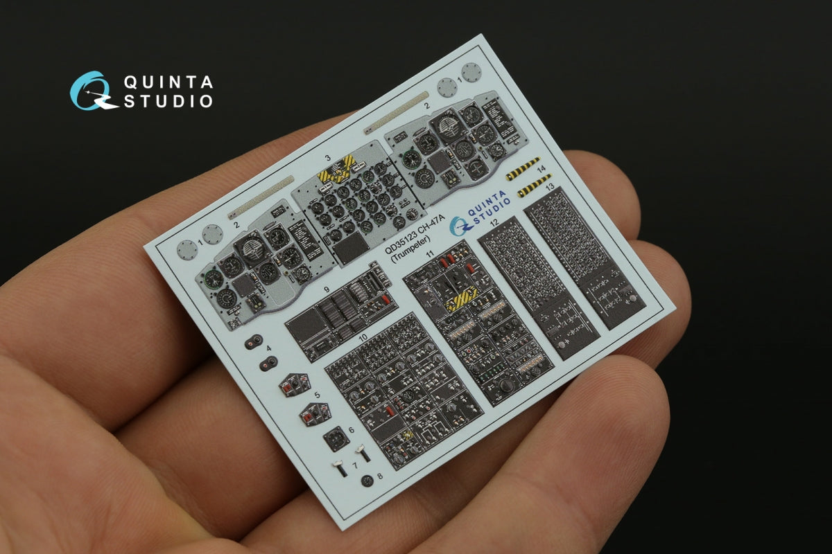 Quinta Studio QD35123 CH-47A 3D-Printed coloured Interior on decal paper (Trumpeter) 1/35 – immagine 3