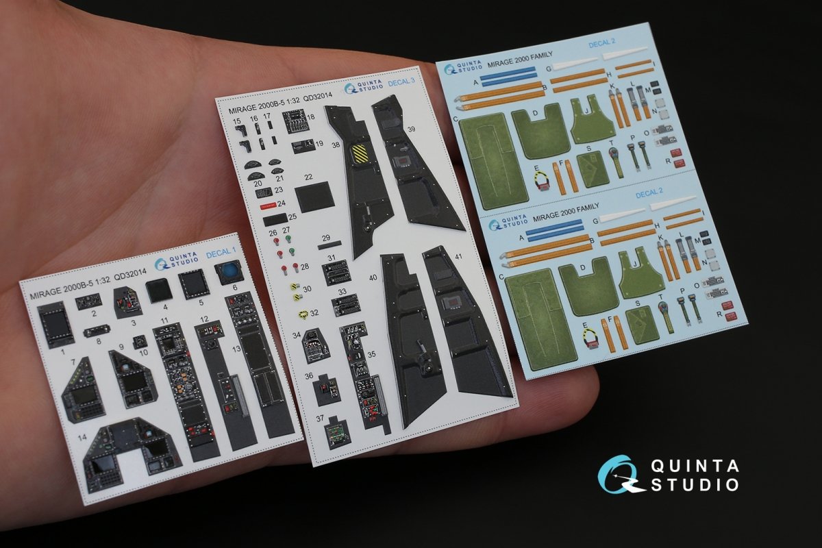 Quinta Studio QD32014 Mirage 2000B-5 (2000-5BGM Mk2) 3D-Printed &amp;amp; coloured Interior on decal paper (for Kitty Hawk kit) 1/32 – zdjęcie 2