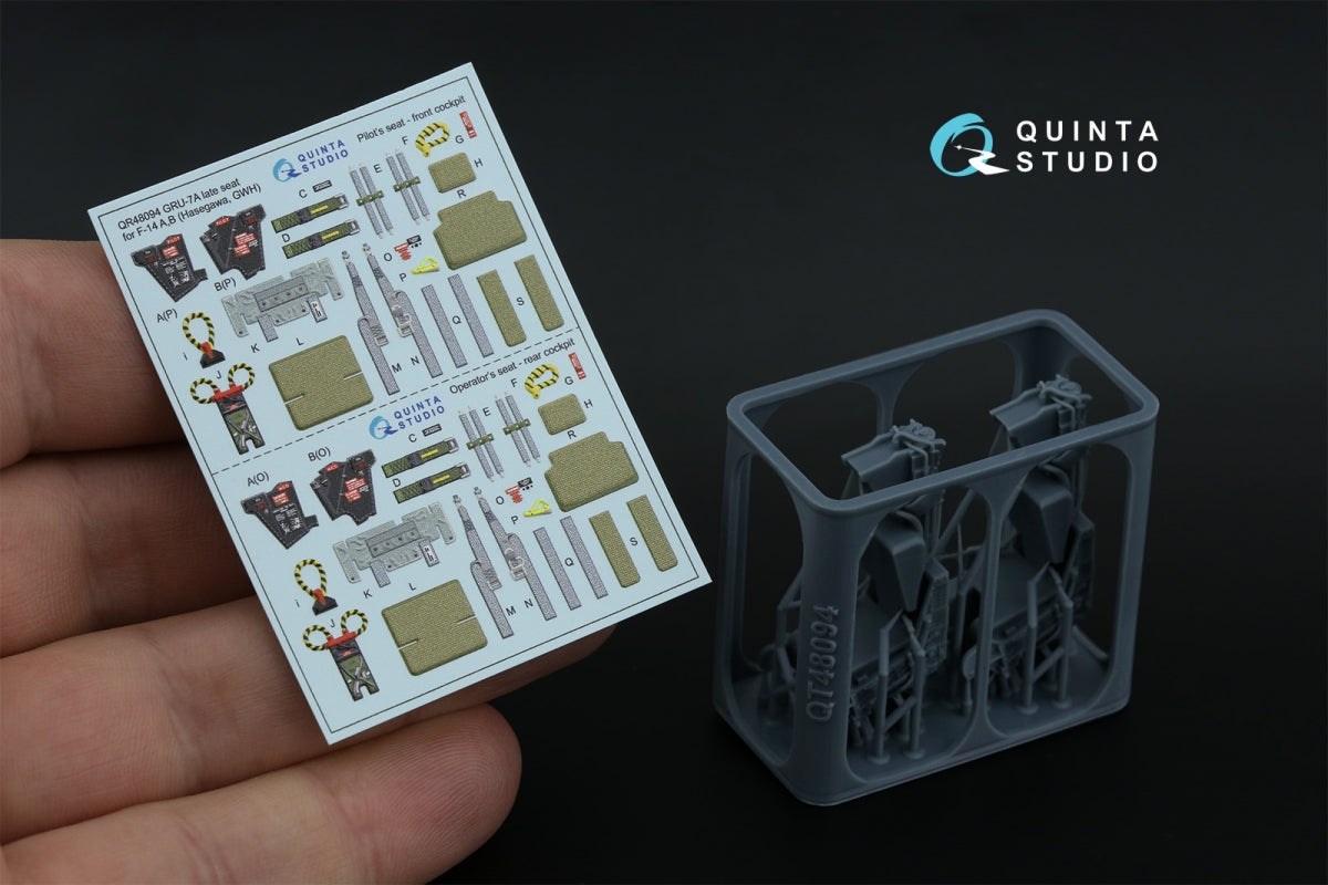 Quinta Studio QR+48094 GRU-7A tardif, 2 sièges éjectables pour F-14 A/F-14B (Hasegawa, GWH) 1/48 – image 3