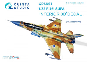 Quinta Studio QD32031 F-16I 3D-Printed &amp;amp; coloured Interior on decal paper (for Academy kit) 1/32