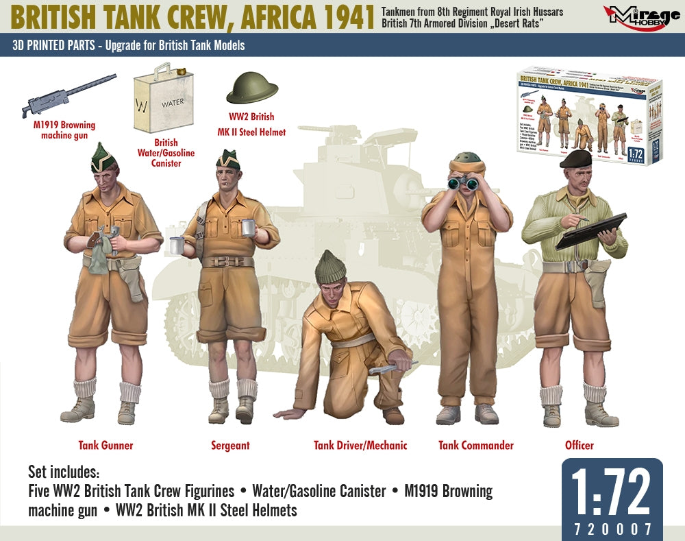 Mirage Hobby 720007 British Tank Crew, Africa 1941 1/72 – immagine 2
